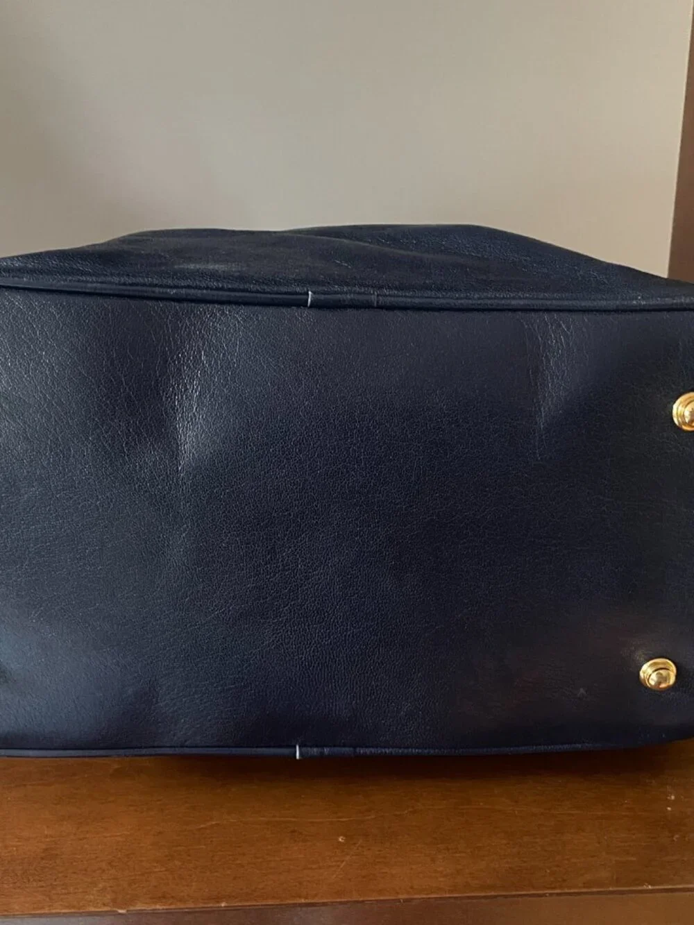 Vintage Rebecca Minkoff Mini MAB Satchel Navy Leather - OG Floral Lining